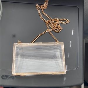 Clear hard box purse